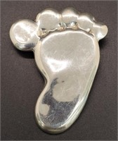 (XX) Mexico Sterling Silver Foot  Brooch (2"
