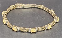 (XX) Goldtone Sterling Silver Tennis Bracelet