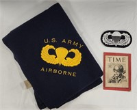 U.S. Army Fleece Throw, Patch and Time Magazine