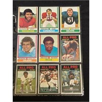 (9) 1974 Topps Football Stars/hof