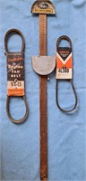 ANTIQUE GATES BELT LENGTH FINDER RULER & 2 BELTS