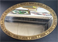 (Y) Oval Shaped Framed Mirror. 30 1/2 x 21 in.