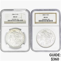 1884-O [2] Morgan Silver Dollar NGC MS63