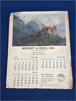 1987 Moseley & Reece, Inc. calendar, has wear,