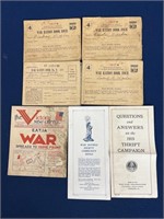 Vintage War Memorabilia including ration books