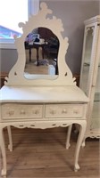 Small white vanity table