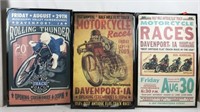 Trio of Motorcycle Race Signs