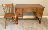 Northern Furniture Co. Desk with Carved Trestle