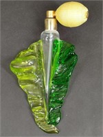 Murano Atomizer Perfume Green Leaf Shape Bottle