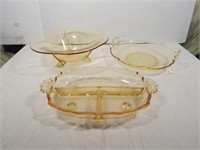 *Yellow Glass Bowl & Plates