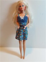 Vintage Barbie In Retro Designer Denim Dress