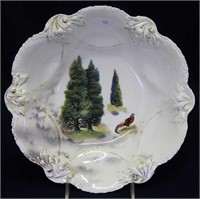 RS Prussia 11" bowl w/tree and Pheasant
