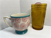Pioneer Woman Glass and Coffee Cup