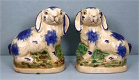 Pr. Staffordshire Style Bunny Figurines