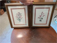 2 mauve floral prints