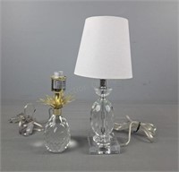 2 Pc Crystal Lamps Untested
