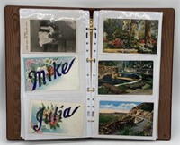 (V) vintage post cards in album (appx 50)