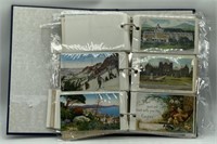 (V) vintage post cards in album (appx 130)