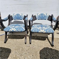 (2) French Mid Century Modern Accent Chairs