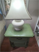 Green End Table & Lamp