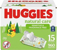 Huggies Natural Care Sensitive Baby Wipes 15pk