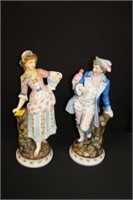 Pair of Nice Handpainted Porcelain Figures 19"