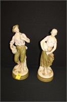Pair of 17.5" Royal Dux Figurines; #2156 & #2155