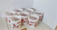 Milk glass Tom and Jerry cups. 7 total, 6 are