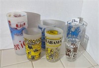 Frosted state souvenir glasses, Davy Crockett,