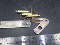 3 Tiny Pocket Knives Cigar Cutter & Razor Knife