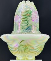 Fenton Hp Hydrangeas Topaz Opal Fairy Lamp-