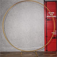 TEKXYZ Round Balloon Arch Stand, 6.56 Ft Gold