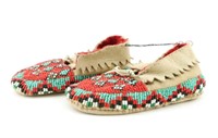 Vintage Pair Children's Beaded Moccasins