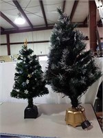 Two Christmas trees 30 inch and lighted