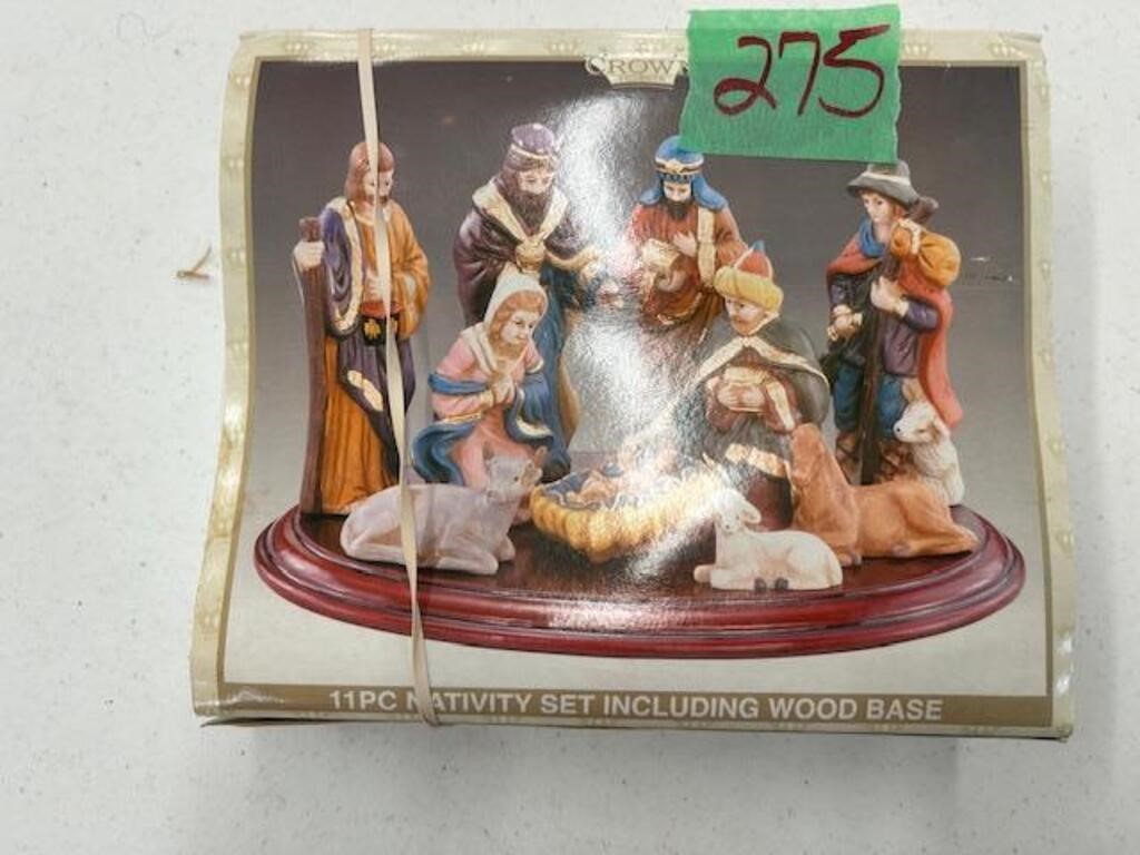 11 Pc. Nativity Set w/ wood base