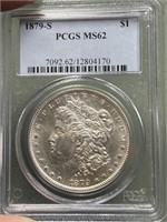 PCGS 1879S MS62 Graded Morgan Silver Dollar
