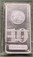 10 Troy Ounce .999 Silver Morgan Dollar Bar
