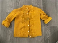Vintage Knit Crochet Yellow Sweater