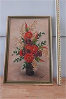 Vintage Flower Vase Framed Art