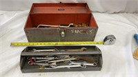 Vintage Kennedy Metal Toolbox with Various Tools