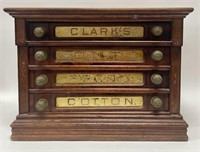 Antique Clark's ONT Spool Cotton Cabinet