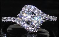 2.00 ct White Sapphire Ever Us 2 Stone Ring