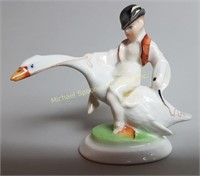HEREND FIGURINE "RIDING THE GOOSE"