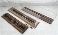 display cases with O gauge track: 26" wood base