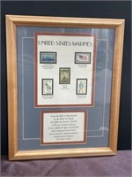 US marines framed stamps 1945 to 1975 issue