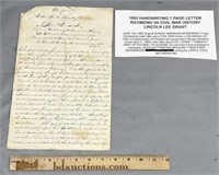 1865 Richmond Va Handwritten Dispatch Civil War