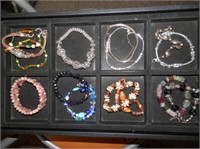 Jewelry-divided tray with 16 asst bracelets