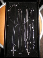 Jewelry-Group of 7-Silertone necklaces