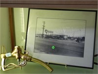2 PC -FRAMED PICTURE OF STANDARD GAS STATION CIRCA