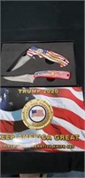 Trump 2020 2 piece commemorative knife set